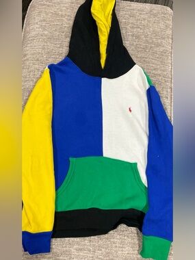 Polo Ralph Lauren Colorblock Pullover Hoodie - Yellow, Blue, Green, White